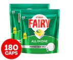 2 x 90pk Fairy All in One Dishwashing Capsules Lemon