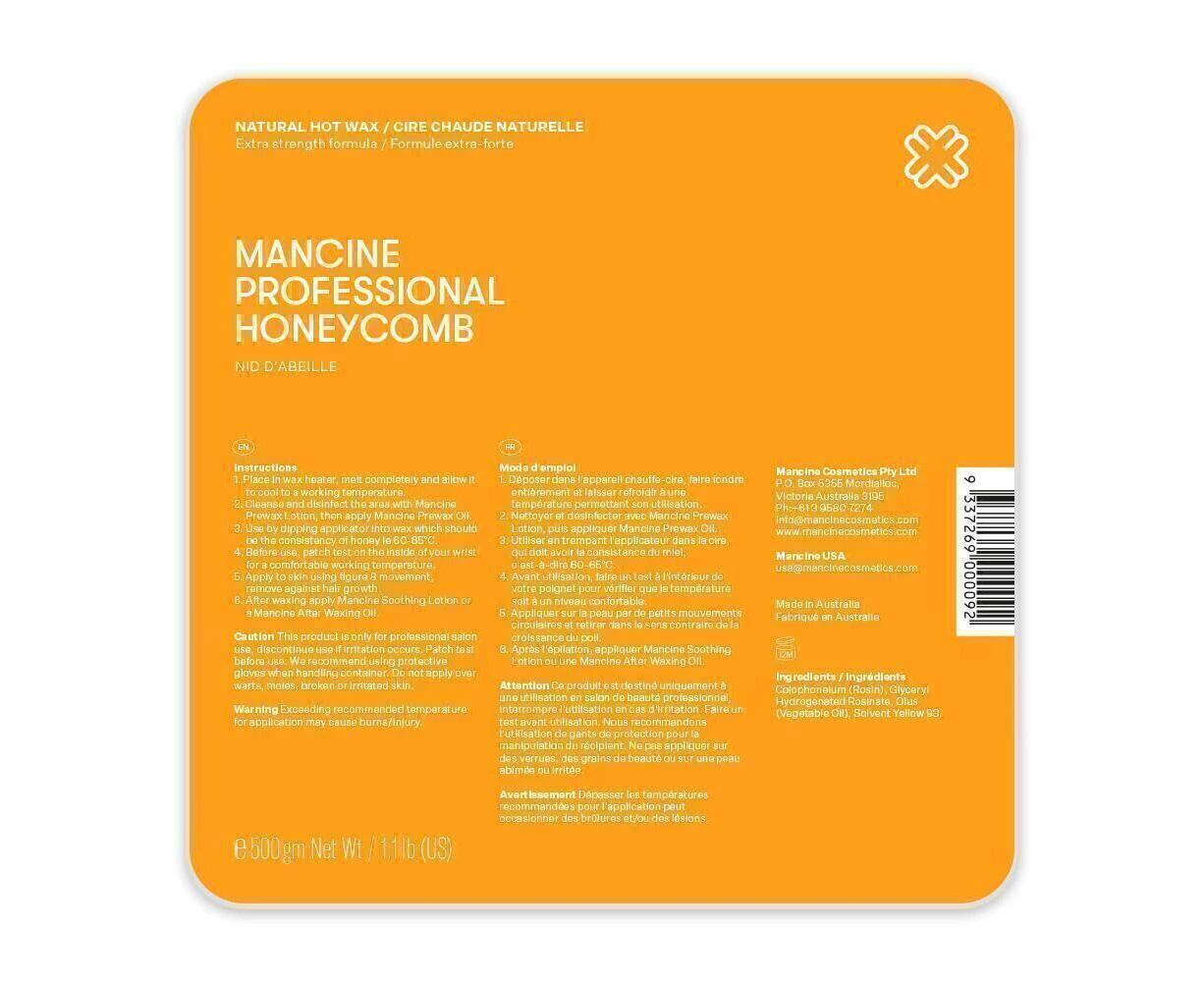 Mancine - Hot wax - Honey Comb Extra Strength Formula 500g