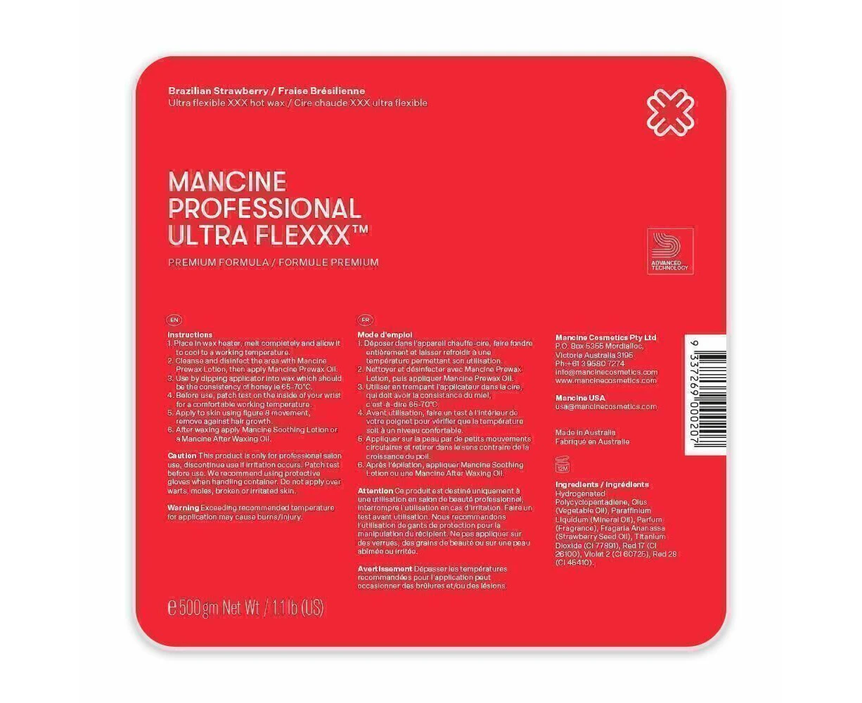 Mancine - Hot wax - Ultra Flexxx Brazilian Strawberry 500g