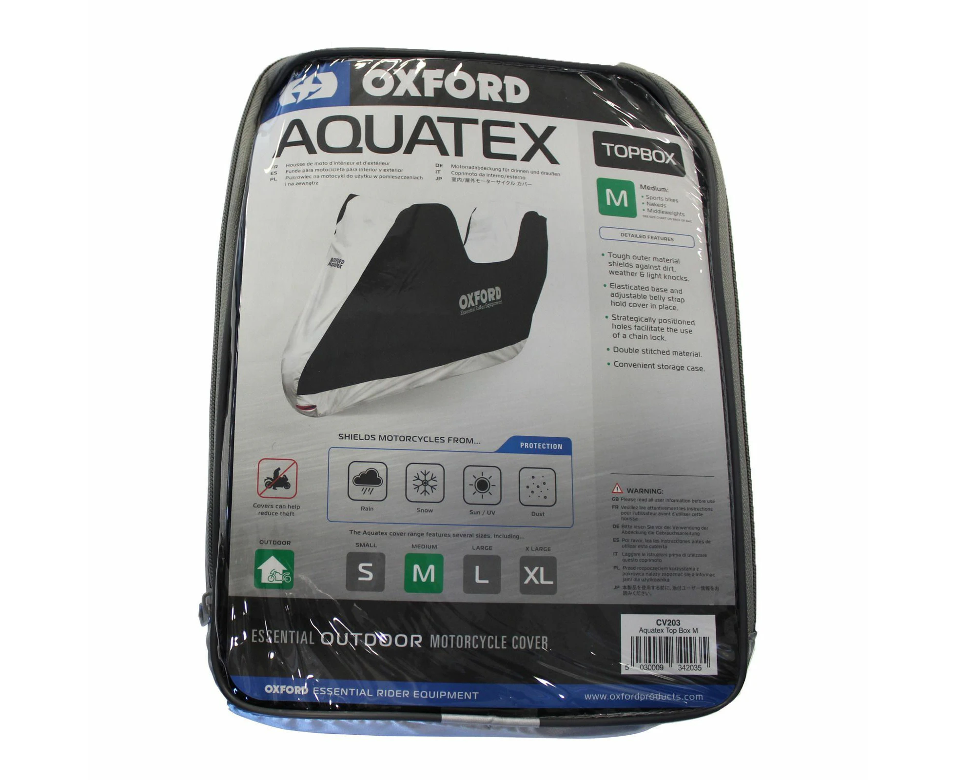 Oxford Motorcycle Cover Aquatex - M Top Box