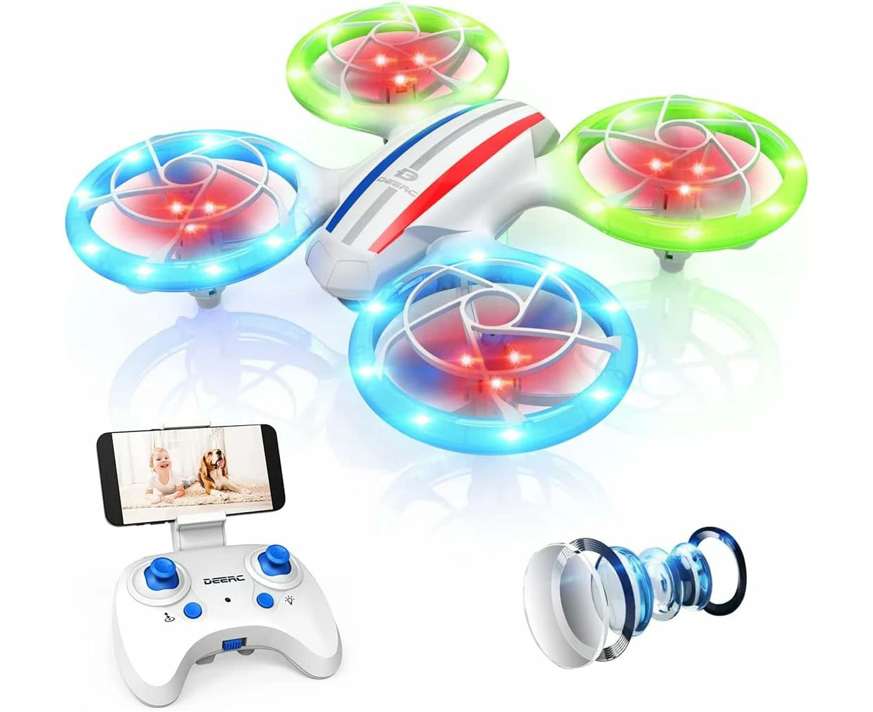 DEERC D23 Mini Drone 720P HD FPV Camera RC Quadcopter Toy for Kids Beginners