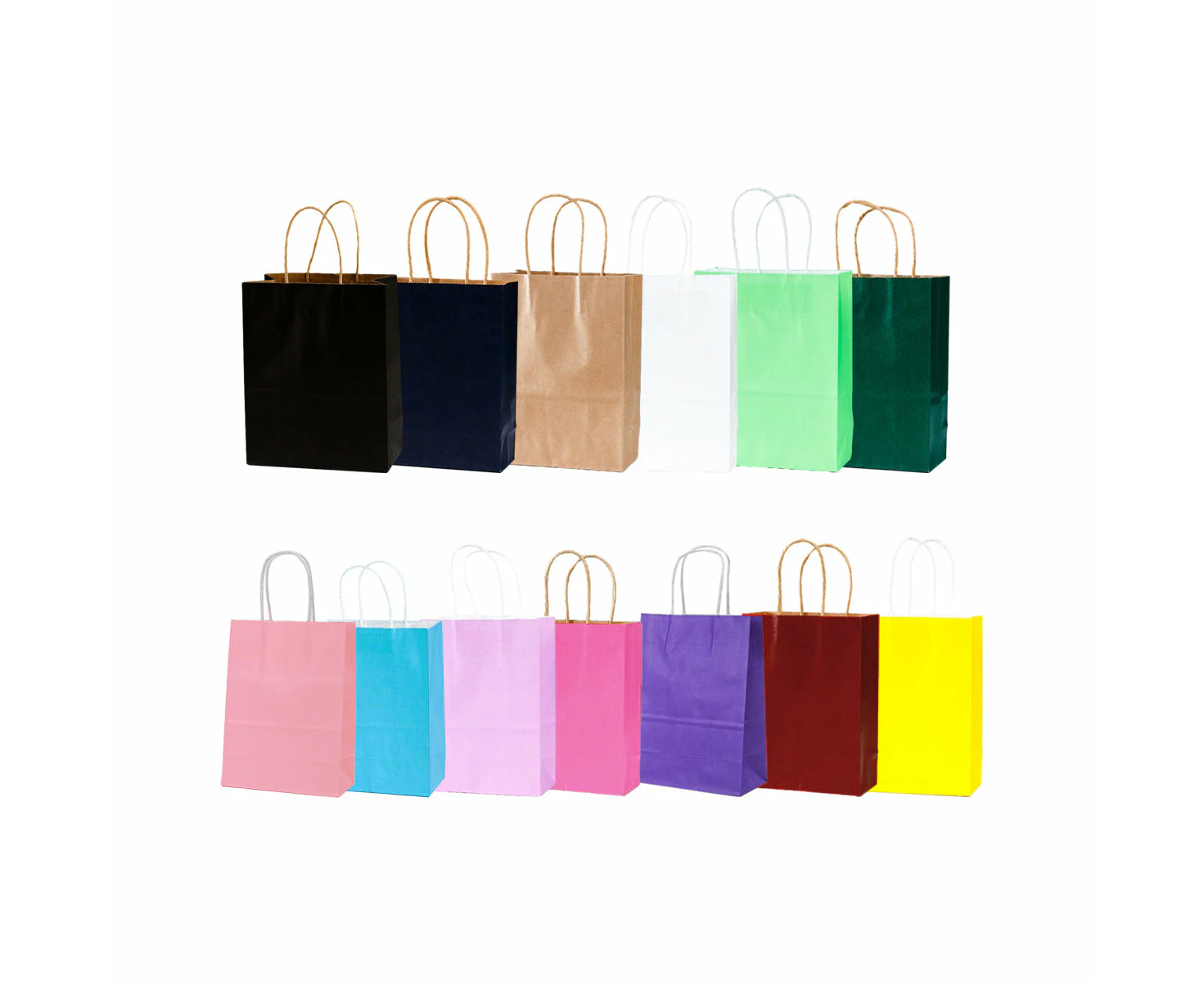 20Pcs Kraft Paper Bag Gift Carry Shopping Party Gift Bags With Handles Small Au