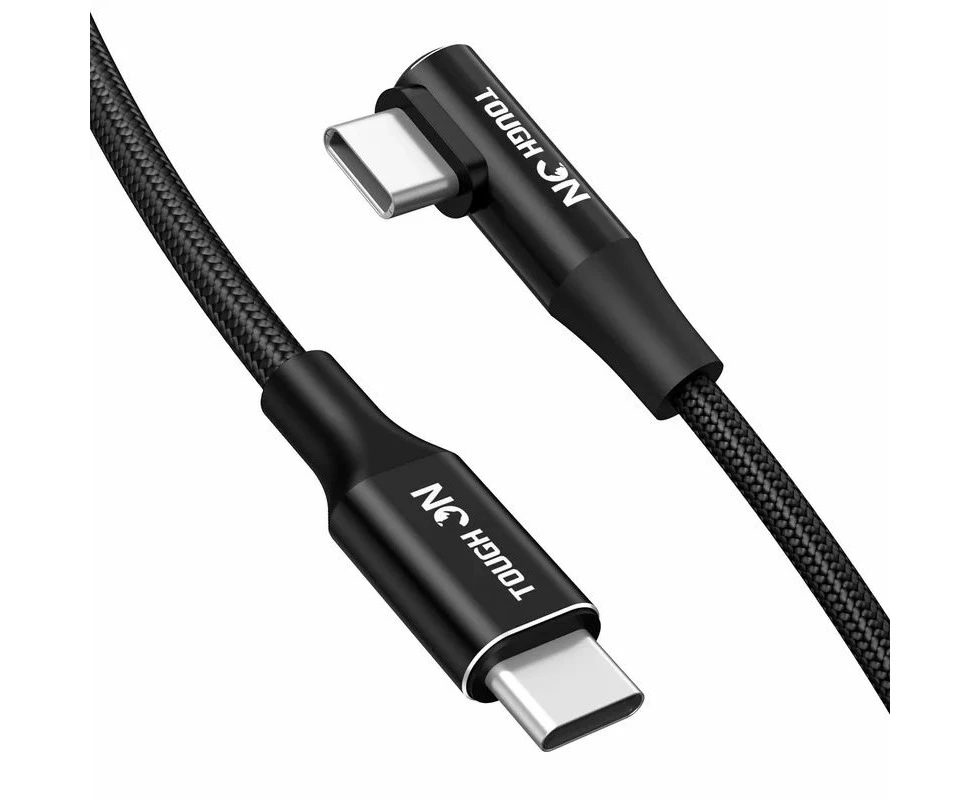 Tough On USB C to USB C Charger Cable 100W Right Angle Type C Fast Charging Cable 1M Black