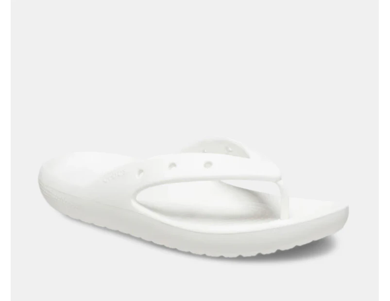 Crocs Unisex Classic V2 Flip Thongs - White