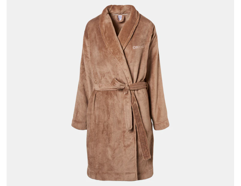 Calvin Klein Women's Fluffy Robe - Café Fun