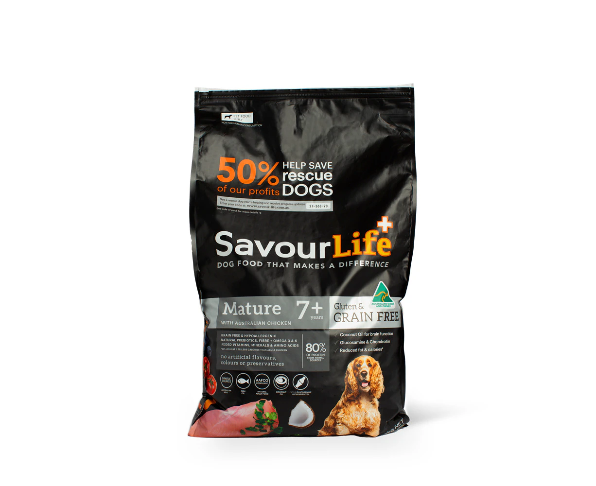 Savour Life Mature 7+ Grain Free Dry Dog Food with Australian Chicken 10kg