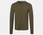 Tommy Hilfiger Men's Stretch Slim Fit Long Sleeve Tee / T-Shirt / Tshirt - Army Green