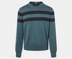 Tommy Hilfiger Men's Stamford Stripe Crewneck - Teal Heather