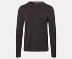 Tommy Hilfiger Men's Stretch Long Sleeve Slim Fit Tee / T-Shirt / Tshirt - Dark Sable