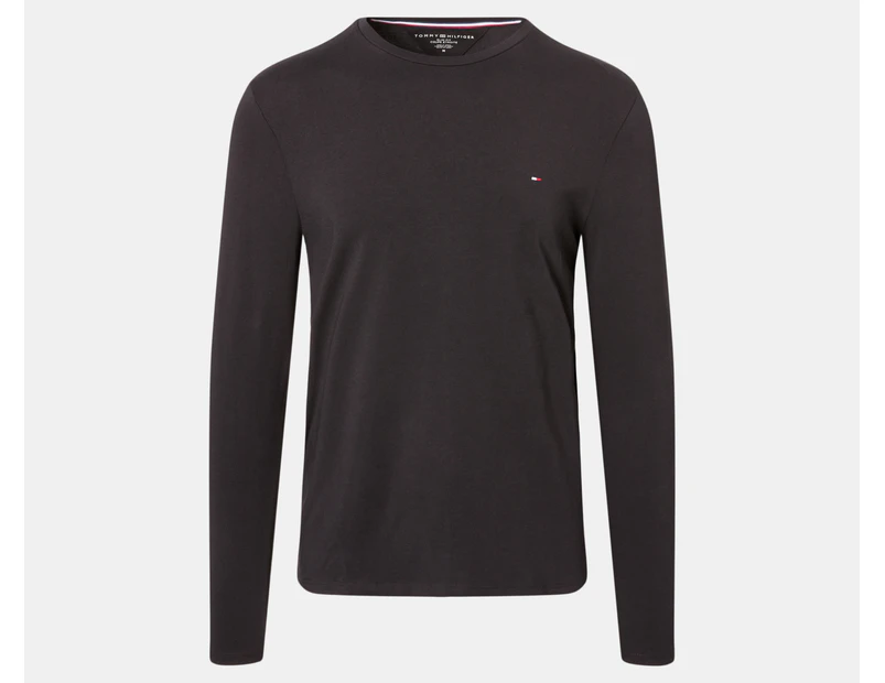 Tommy Hilfiger Men's Stretch Long Sleeve Slim Fit Tee / T-Shirt / Tshirt - Dark Sable