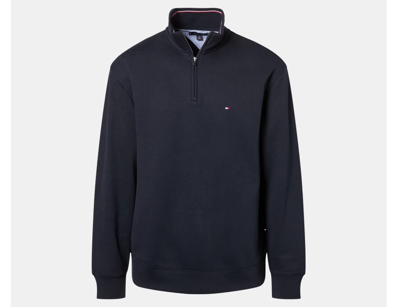 Tommy Hilfiger Men's Bill Quarter-Zip Mock Neck Jumper - Desert Sky