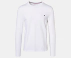 Tommy Hilfiger Men's Stretch Long Sleeve Slim Fit Tee / T-Shirt / Tshirt - Optic White