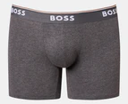 Hugo Boss Men's Power Cotton Stretch Boxer Briefs 3-Pack - Black/Charcoal/Grey