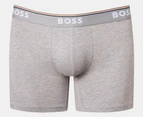 Hugo Boss Men's Power Cotton Stretch Boxer Briefs 3-Pack - Black/Charcoal/Grey