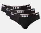 Hugo Boss Men's Power Cotton Stretch Briefs 3-Pack - Black