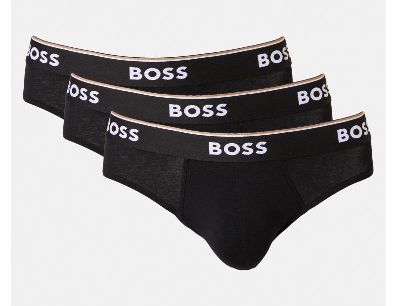 Hugo Boss Men's Power Cotton Stretch Briefs 3-Pack - Black