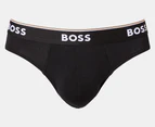 Hugo Boss Men's Power Cotton Stretch Briefs 3-Pack - Black/Charcoal/Grey