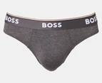 Hugo Boss Men's Power Cotton Stretch Briefs 3-Pack - Black/Charcoal/Grey