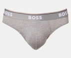 Hugo Boss Men's Power Cotton Stretch Briefs 3-Pack - Black/Charcoal/Grey