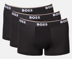 Hugo Boss Men's Power Cotton Stretch Trunks 3-Pack - Black