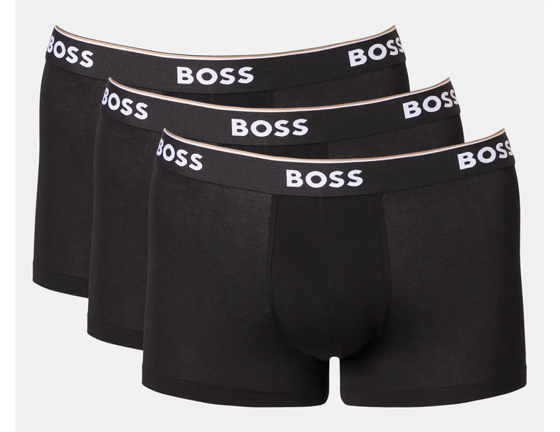 Hugo Boss Men's Power Cotton Stretch Trunks 3-Pack - Black