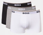 Hugo Boss Men's Power Cotton Stretch Trunks 3-Pack - Black/Grey/White