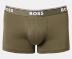 Hugo Boss Men's Power Cotton Stretch Trunks 3-Pack - Black/Blue/Khaki