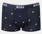 Hugo Boss Men's Power Cotton Stretch Trunks 3-Pack - Blue/Patterned