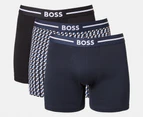 Hugo Boss Men's Bold Cotton Stretch Boxer Briefs 3-Pack - Black/Navy/Patterned