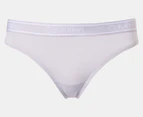 Calvin Klein Women's Bamboo Comfort Thong 3-Pack - Ashford Grey/Wolf Grey/Lavender