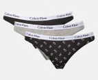 Calvin Klein Women's Carousel Bikini Briefs 3-Pack - Black/Grey Heather/Rotating CK Mini Black