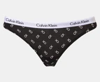 Calvin Klein Women's Carousel Bikini Briefs 3-Pack - Black/Grey Heather/Rotating CK Mini Black