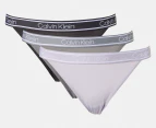 Calvin Klein Women's Bamboo Comfort String Bikini Briefs 3-Pack - Ashford Grey/Wolf Grey/Lavender