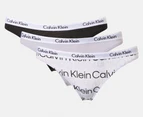 Calvin Klein Women's Carousel Bikini Briefs 3-Pack - Black/Lavender/White