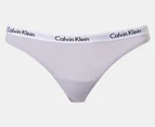 Calvin Klein Women's Carousel Thong 3-Pack - Black/Lavender/White