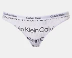 Calvin Klein Women's Carousel Thong 3-Pack - Black/Lavender/White