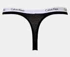 Calvin Klein Women's Carousel Thong 3-Pack - Black/Lavender/White