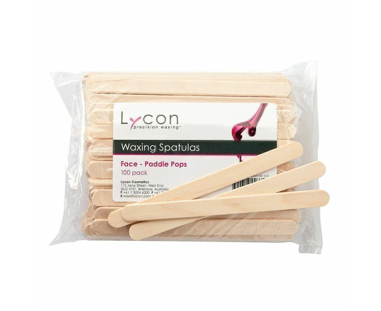 Lycon Disposable Wooden Spatula Tongue Depressors 100 Pack Wax Paddle Pop Sticks