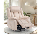 Advwin Recliner Chair Electric Massage Chair 8-Point Heating 360° Swivel Armchair Beige