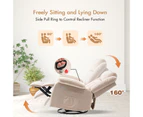 Advwin Recliner Chair Electric Massage Chair 8-Point Heating 360° Swivel Armchair Beige