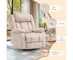 Advwin Recliner Chair Electric Massage Chair 8-Point Heating 360° Swivel Armchair Beige