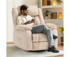 Advwin Recliner Chair Electric Massage Chair 8-Point Heating 360° Swivel Armchair Beige