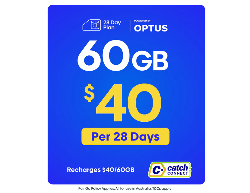 Catch Connect 28 Day Mobile Plan - 60GB