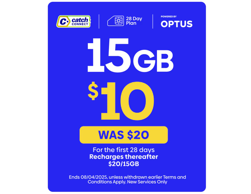 Catch Connect 28 Day Mobile Plan - 15GB