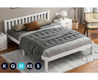 ALFORDSON Bed Frame Queen Double King Single Size Wooden Mattress Base Fenella White