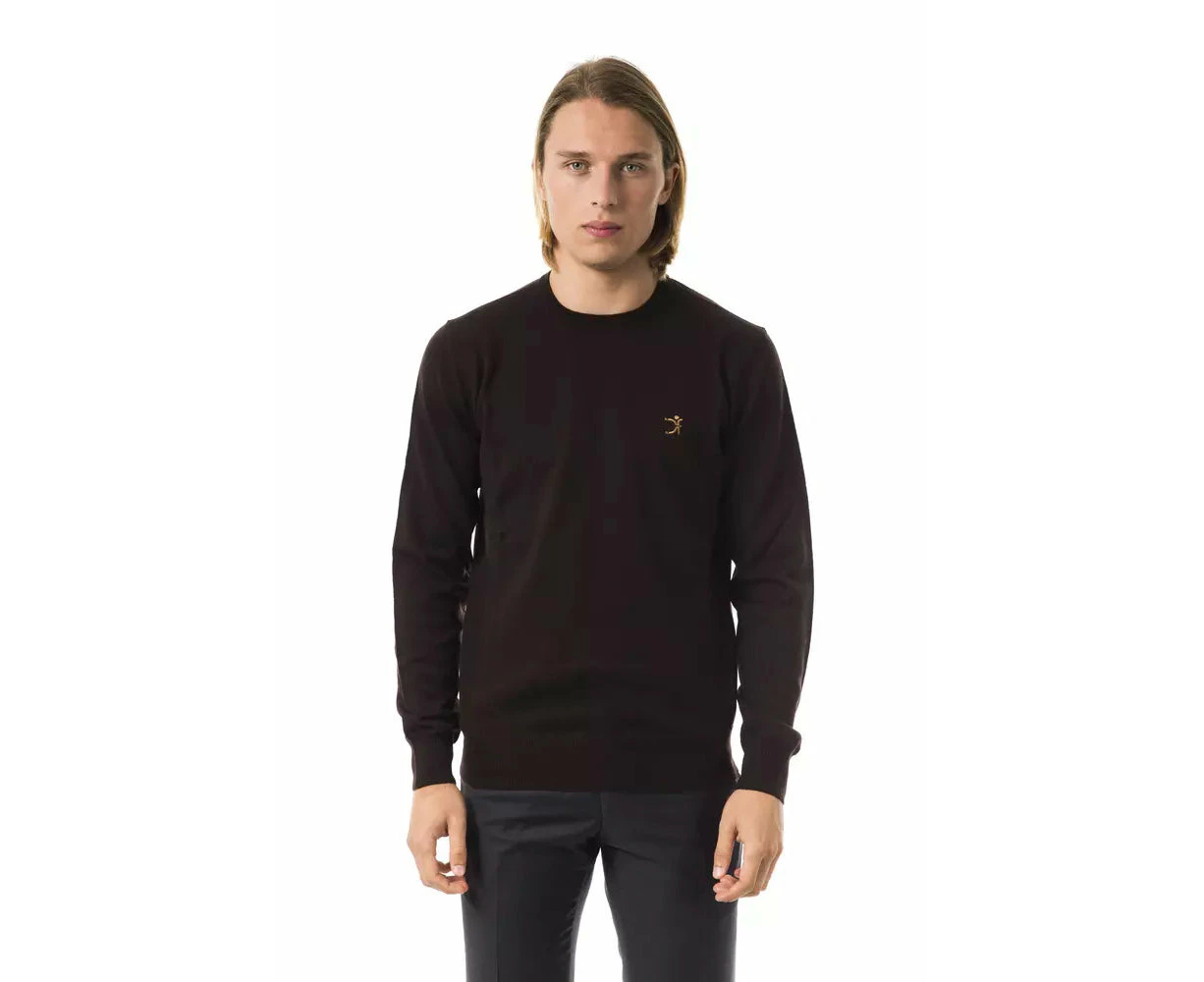 Uominitaliani Brown Merino Wool Men Sweater