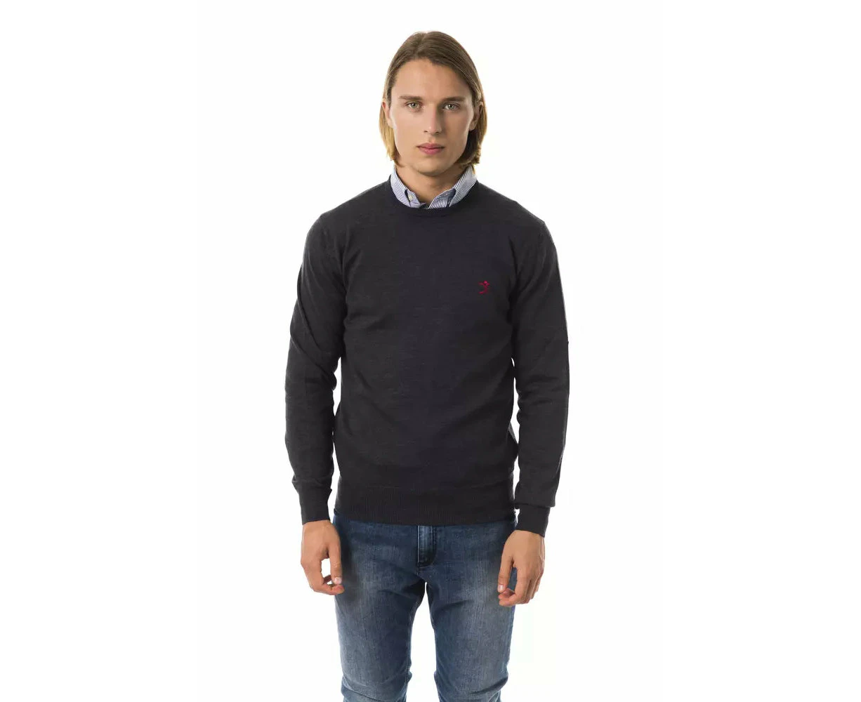 Uominitaliani Gray Merino Wool Men Sweater