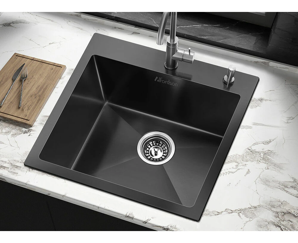 ALFORDSON Kitchen Sink Stainless Steel Basin 530X500MM Black