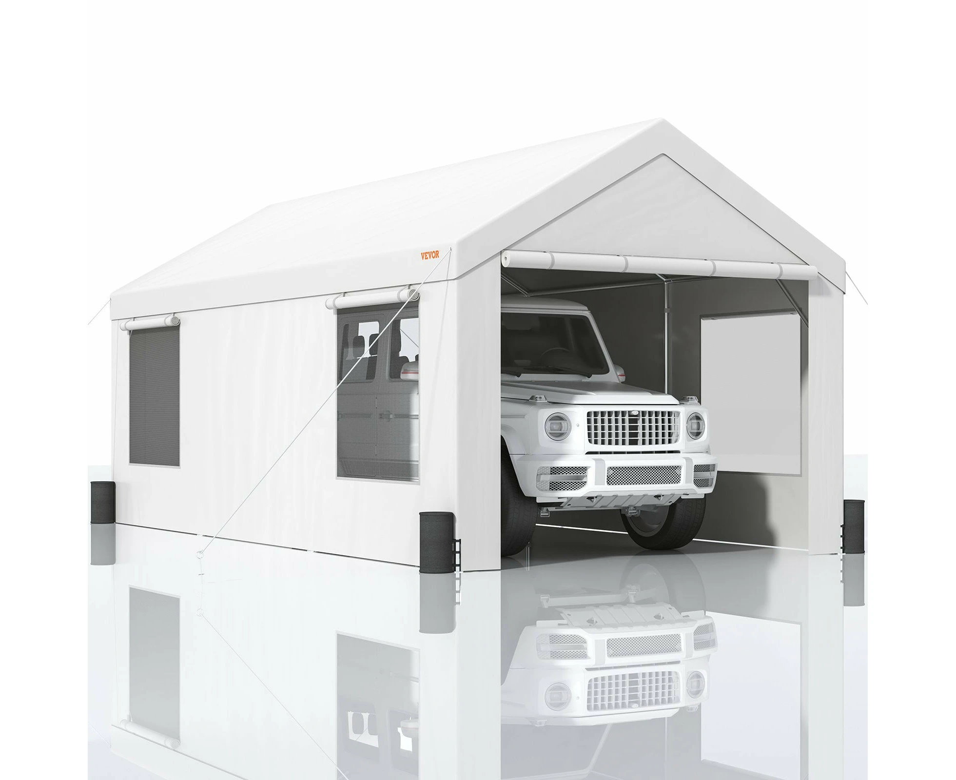 VEVOR Carport, 10x20ft Heavy Duty Car Canopy, Portable Garage with Roll-up Ventilated