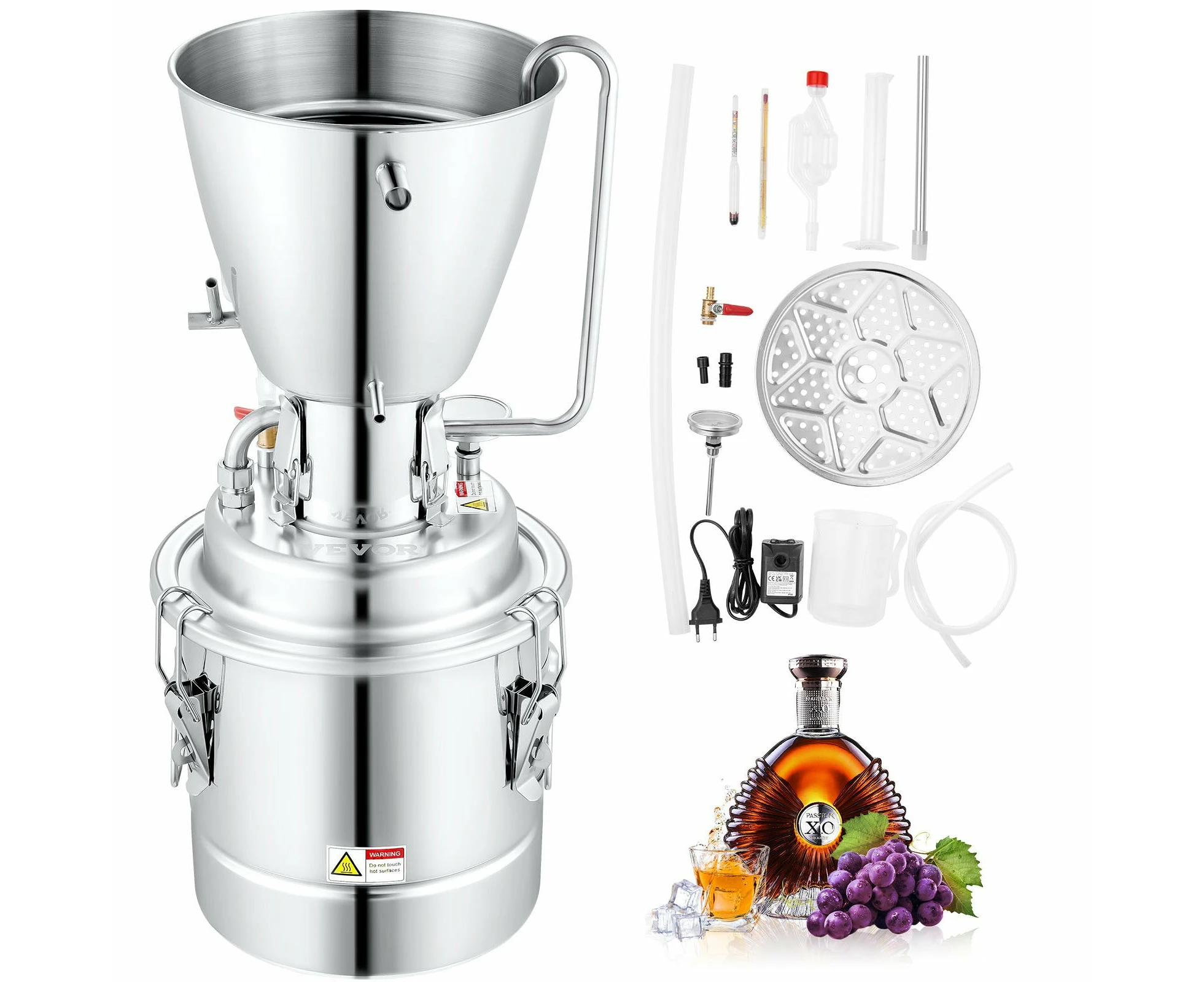 VEVOR 10L Alcohol Distiller Machine Brewing Equipment DIY Whiskey Home Still